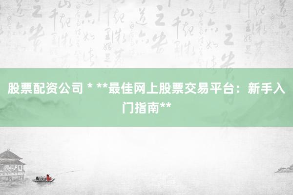 股票配资公司 * **最佳网上股票交易平台：新手入门指南**