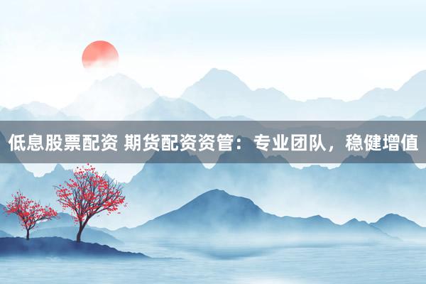 低息股票配资 期货配资资管：专业团队，稳健增值