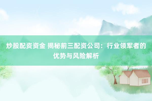 炒股配资资金 揭秘前三配资公司：行业领军者的优势与风险解析