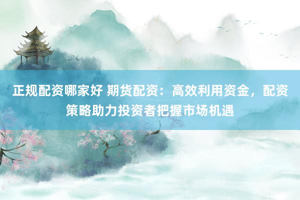 正规配资哪家好 期货配资：高效利用资金，配资策略助力投资者把握市场机遇