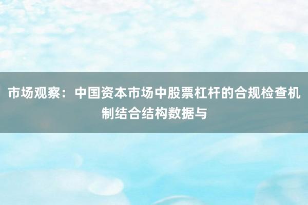市场观察:中国资本市场中股票杠杆的合规检查机制结合结构数据与