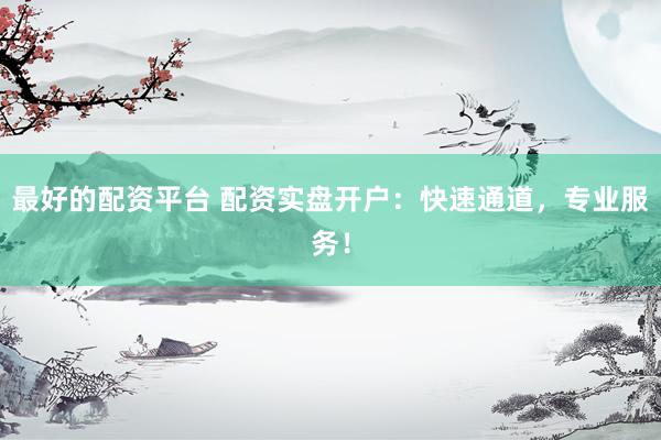 最好的配资平台 配资实盘开户：快速通道，专业服务！